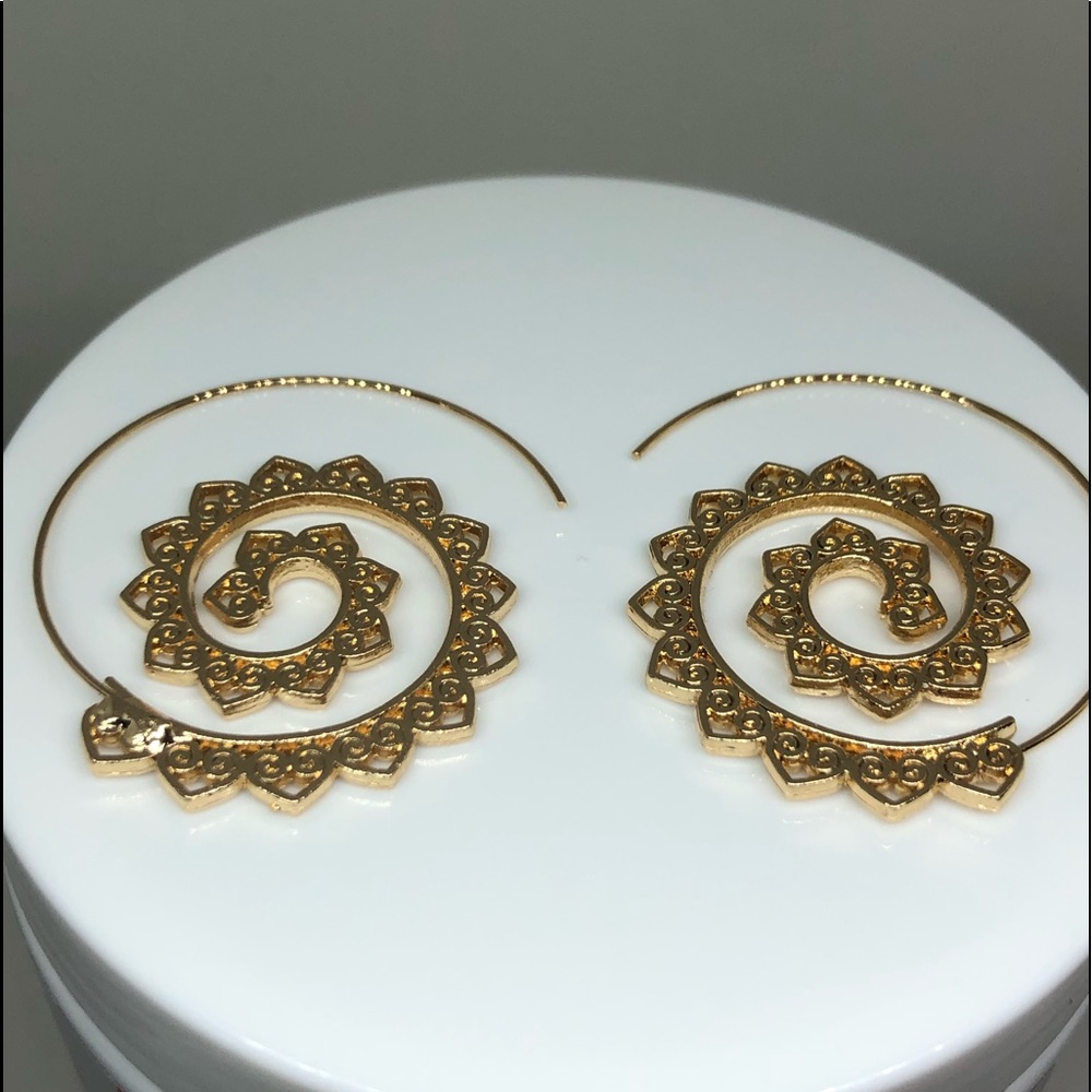 14k Yellow Gold Plated Funky Earrings